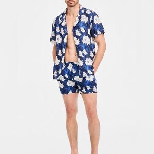 BOSS Men's set Tropical Printed Swim Shirt & Shorts M size